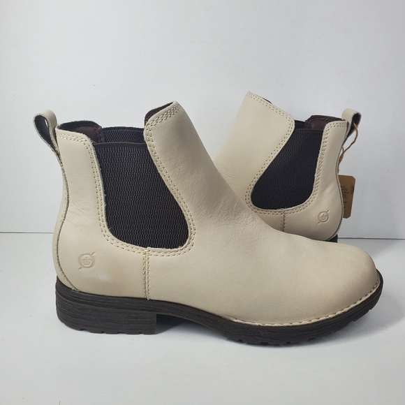 New Born Cove Cream White Leather Chelsea Boots - Picture 1 of 7
